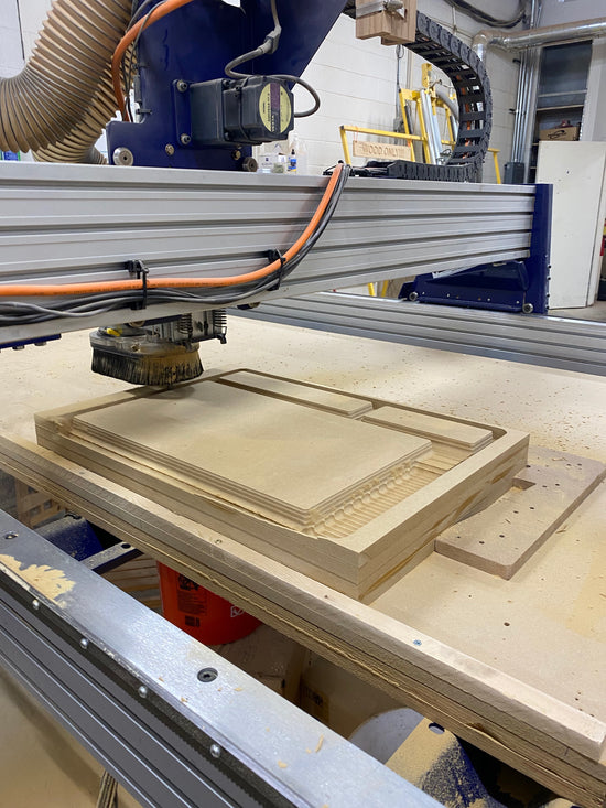 CNC routing of a buck for the hitch mounted camp kitchen